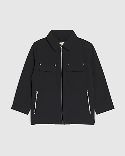 Mini Boys Black Tech Shacket