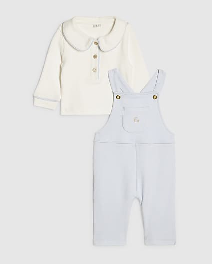 Baby Boys Blue Dungaree Set