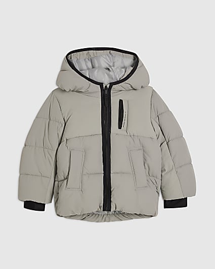 Mini Boys Grey Heavyweight Padded Jacket