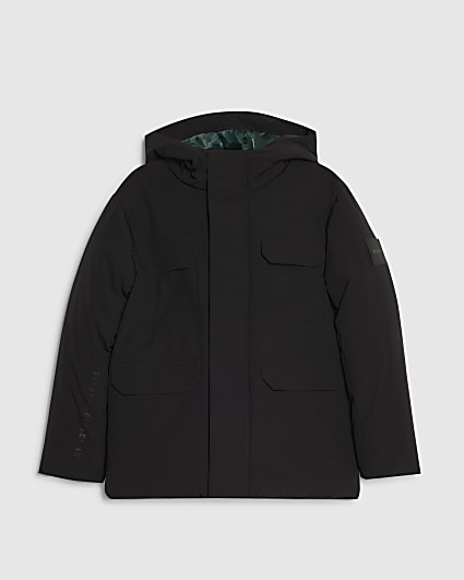 Boys Black MCMXII Hooded Coat