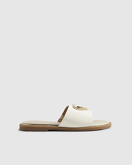Girls White Heart Cut Out Sandals