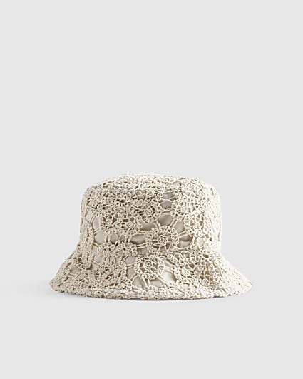 Girls Cream Crochet Hat