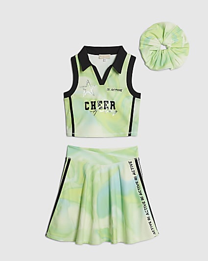Girls Green RI Active Abstract Skirt Set