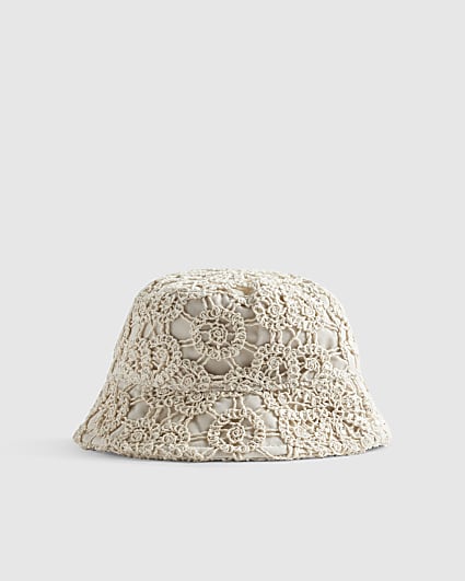 Mini Girls Cream Crochet Hat