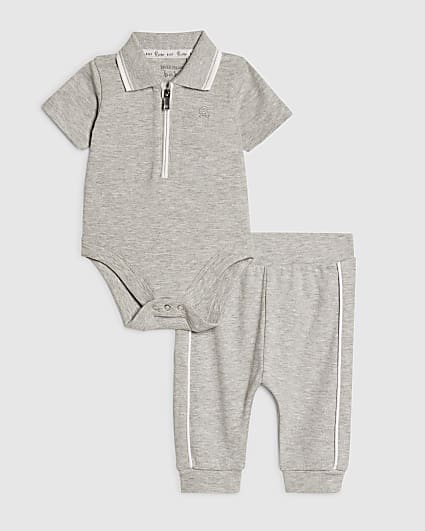 Baby Grey Bodysuit Set