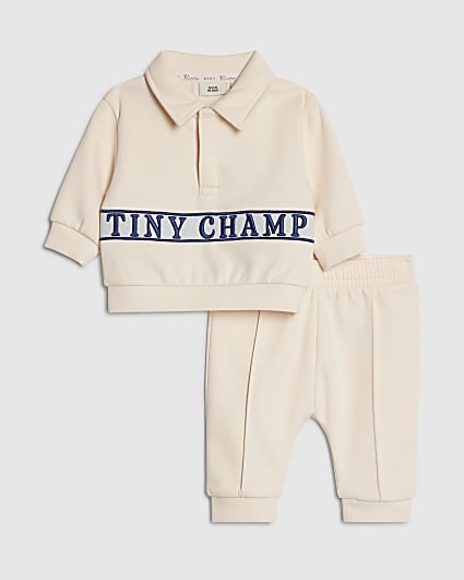 Baby Boys Cream Tiny Champ Sweatshirt Set