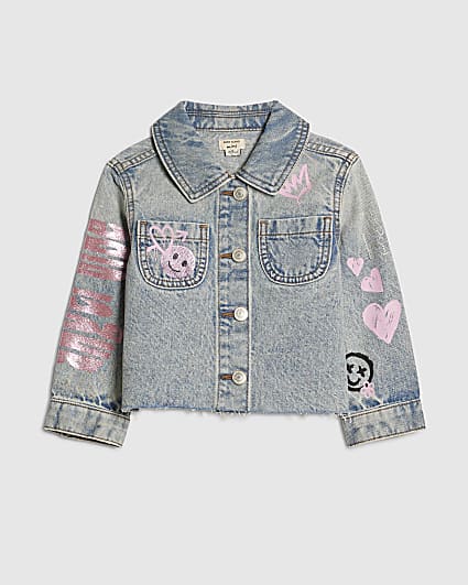 Mini Girls Blue Sassy Era Denim Jacket