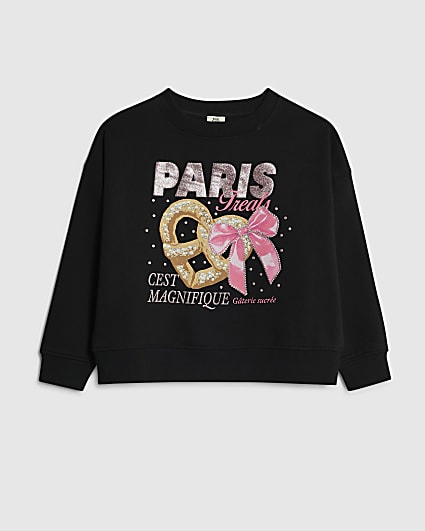 Girls Black Sweet Treats Bakery Sweatshirt
