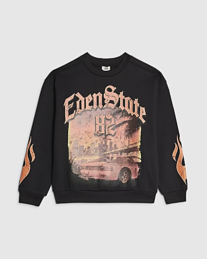 Boys Black Eden State Car Sweatshirt