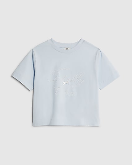 Girls Blue Pearl Totally Chic T-Shirt