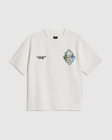 Boys Cream Oversized Textured Amalfi T-Shirt
