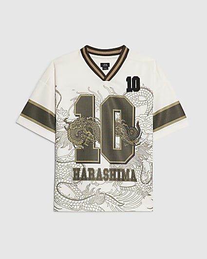 Boys White Japanese Dragon 10 T-Shirt