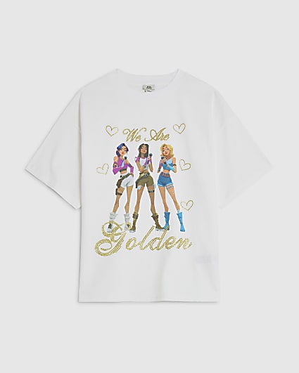 Girls White We Are Golden Girl T-Shirt