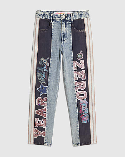 Girls Blue Year Zero Straight Jeans