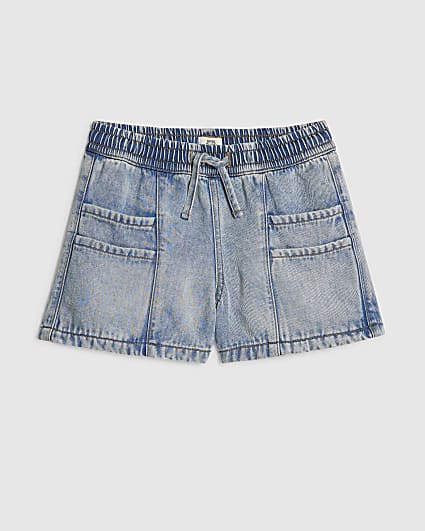 Girls Blue Denim Pyjama Style Shorts