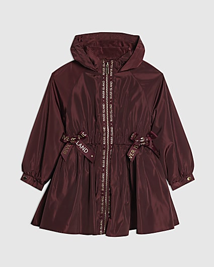 Girls Red Peplum Raincoat