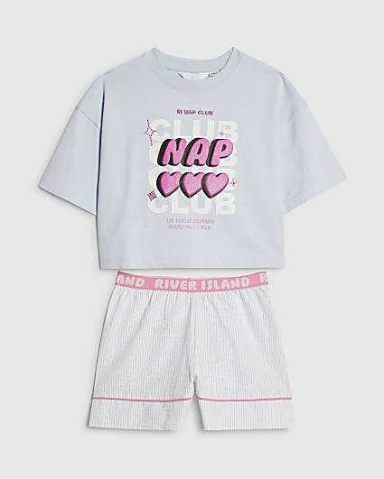 Girls Blue Nap Club Pyjama Set