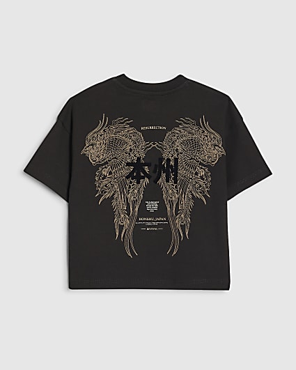 Mini Boys Black Dragon Japanese T-Shirt