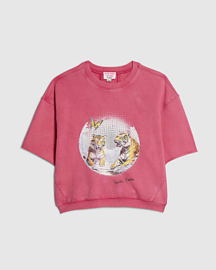 Girls Pink Year Zero Tiger Sweatshirt