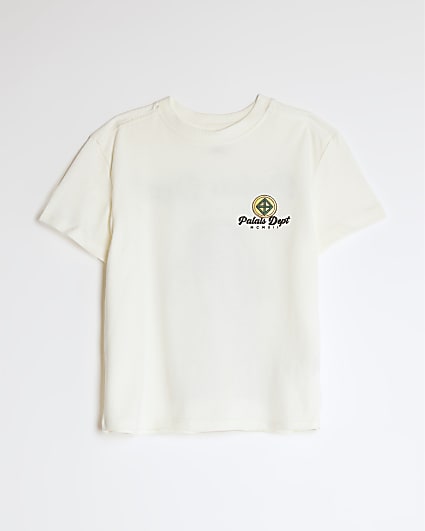 Mini Boys Cream Cool Dog T-Shirt