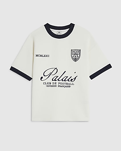 Boys Cream Ribbed Palais T-Shirt