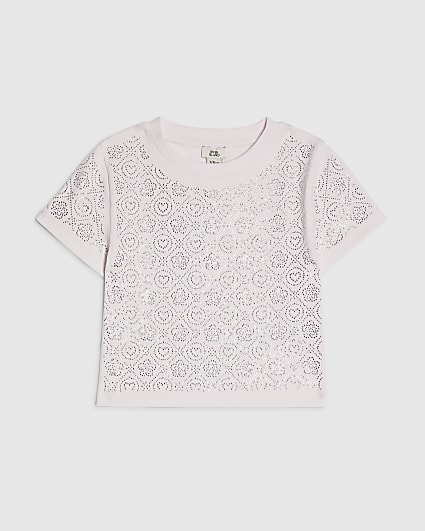 Girls Pink RI Diamante T-Shirt