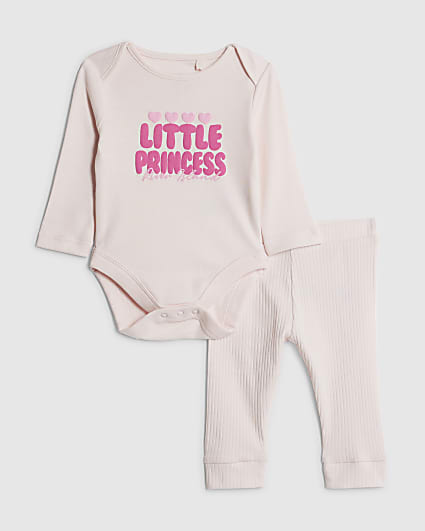 Baby Girls Pink Little Princess Top Set