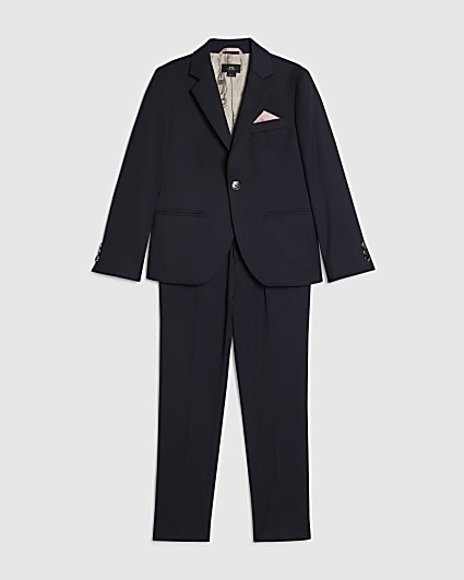 Boys Navy Tailored Suit Jacket Set