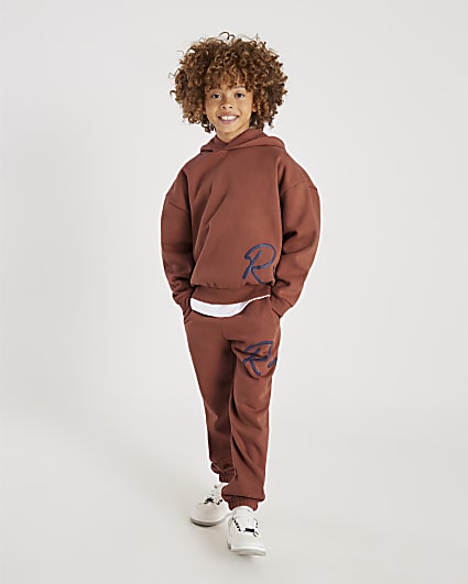 Boys Orange River Hoodie And Joggers Set