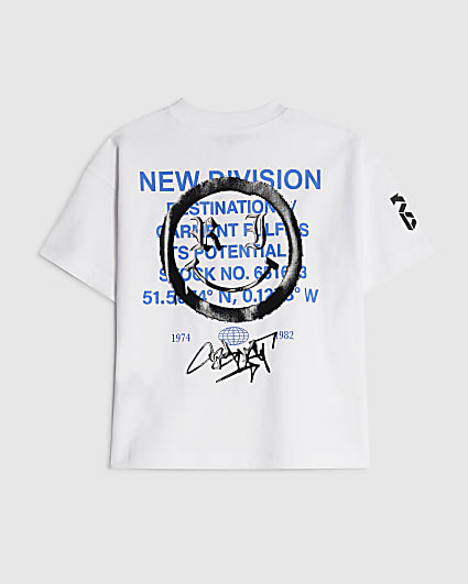 Mini Boys White Grafitti Smile T-Shirt
