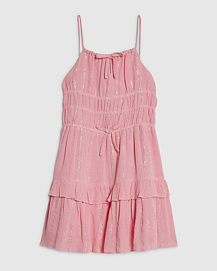 Girls Pink Tiered Dress