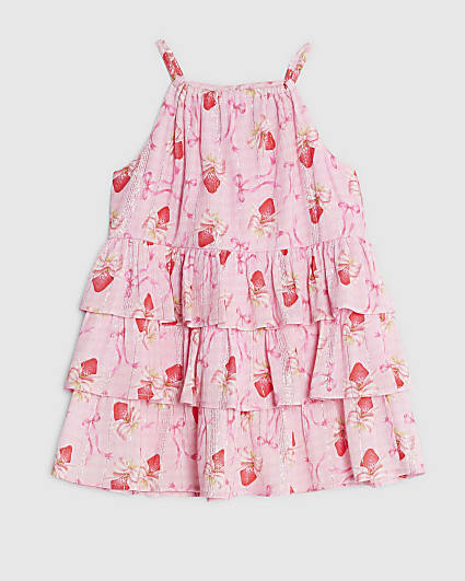 Mini Girls Pink Strawberry Gingham Dress