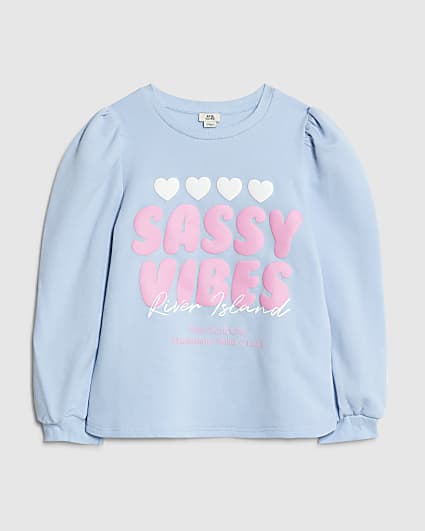 Girls Blue Sassy Vibes Sweatshirt