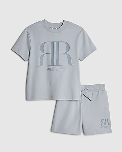 Mini Boys Blue RR T-Shirt And Shorts Set