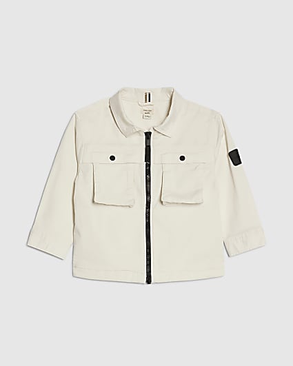 Mini Boys White Shacket