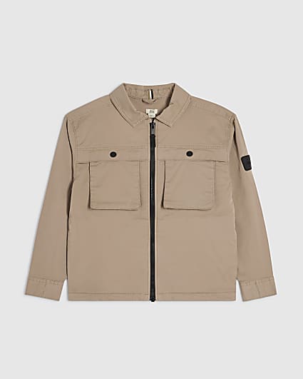 Boys Beige Shacket