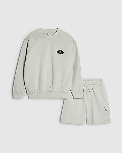 Boys Green MCMXII Sweatshirt Set