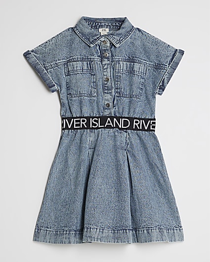 Girls Denim Twill RI Waistband Dress