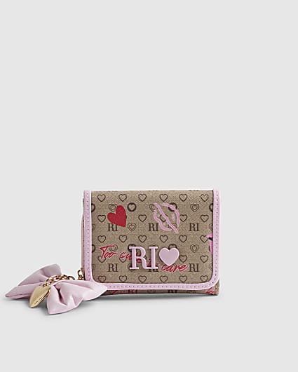 Girls Brown Ladybird RI Monogram Purse