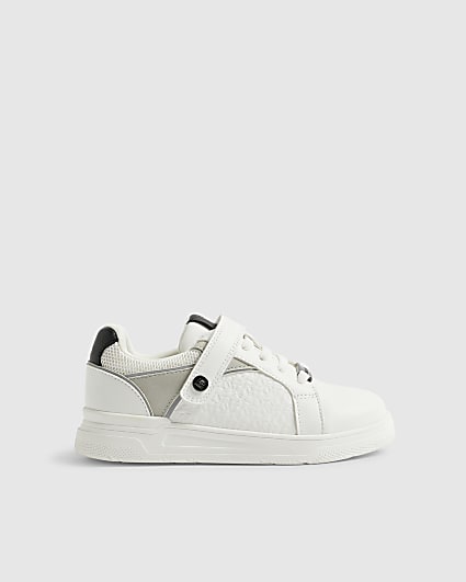 Boys White RI Embossed Trainers