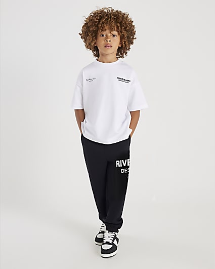 Boys White Design Studios Joggers Set