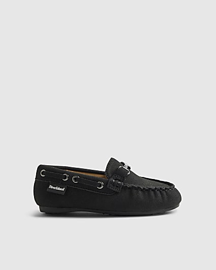 Mini Boys Black Snaffle Loafers