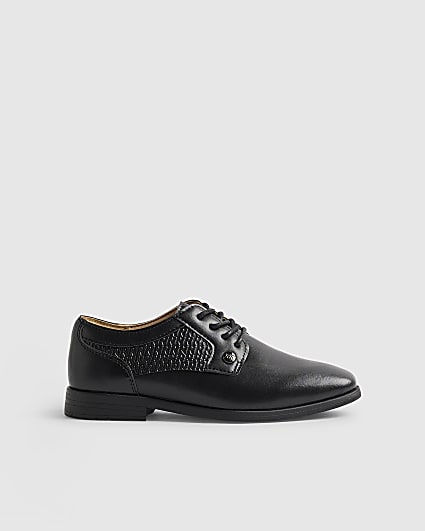 Boys Black Faux Leather Point Shoes