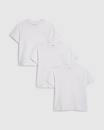 Mini Boys White RR Pack Of 3 T-Shirts