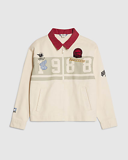 Boys Cream Badge Shacket