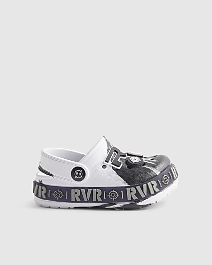 Mini Boys White Tie Dye Light Up Clogs