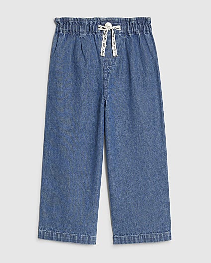 Mini Girls Blue Wide Leg Jeans