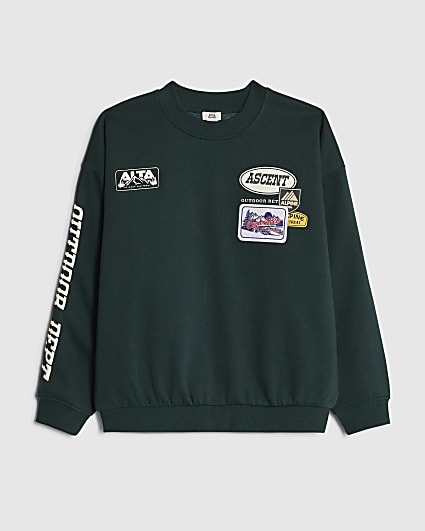 Boys Green Alpine Badge Sweatshirt