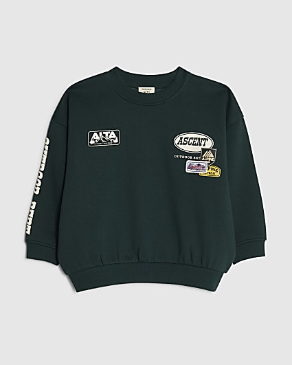 Mini Boys Green Alpine Badge Sweatshirt