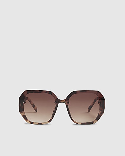 Girls Brown Ombre Oversized Sunglasses